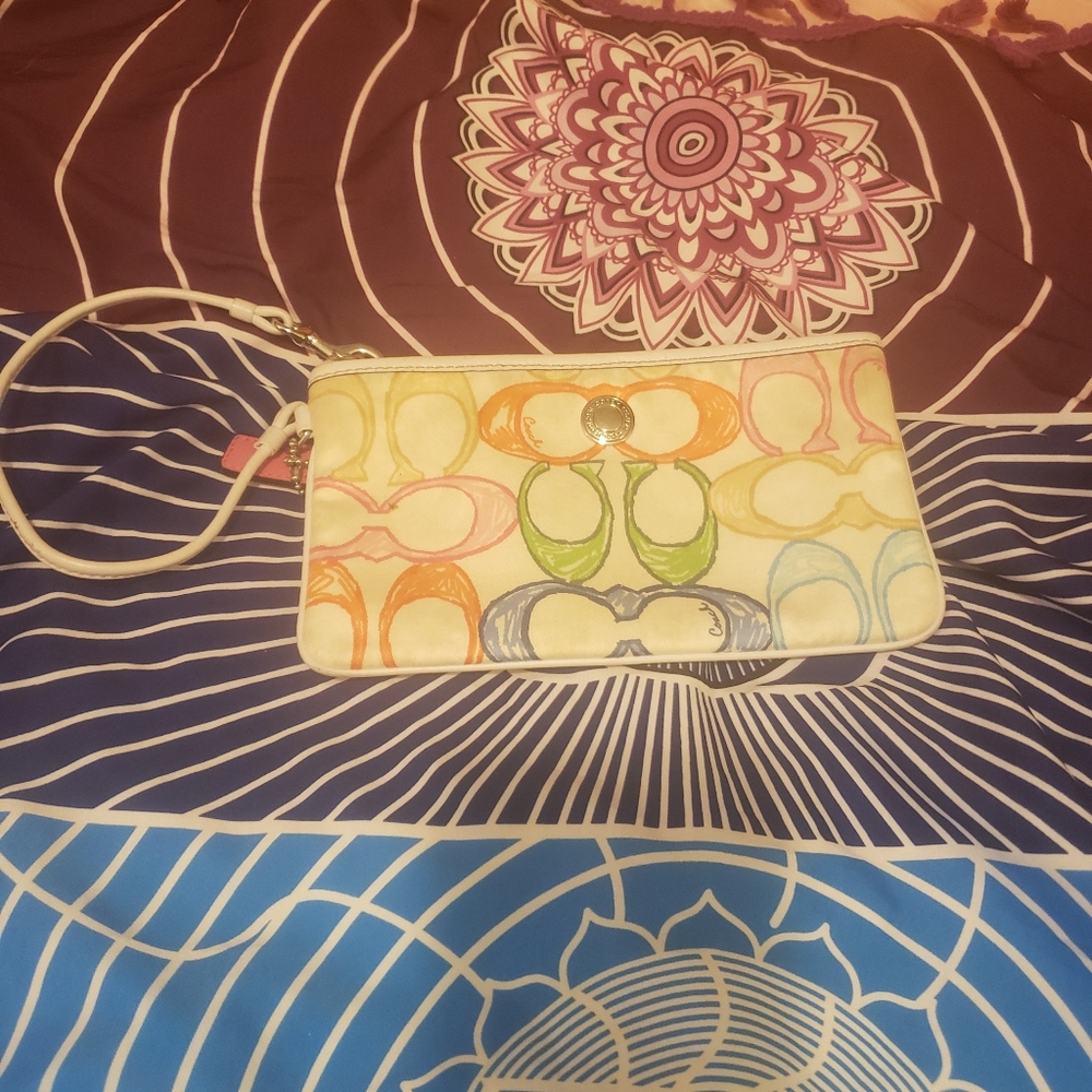 Coach multicolor wristlet
